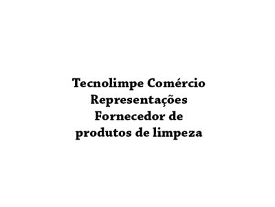 Tecnolimpe Comércio Representações